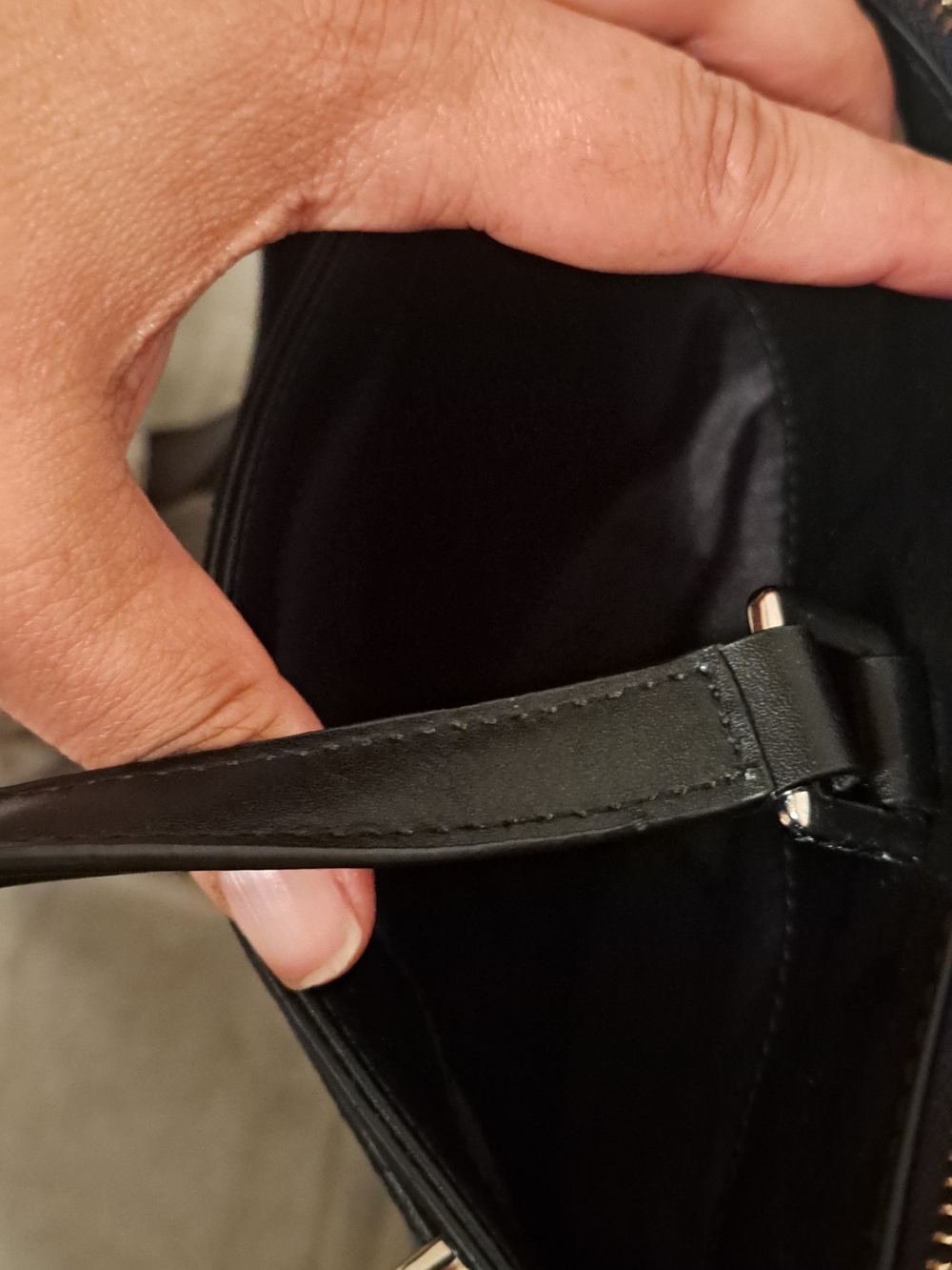 Calvin Klein Black Leather Tote Key Chain Charm log and dust bag. - Picture 10 of 11